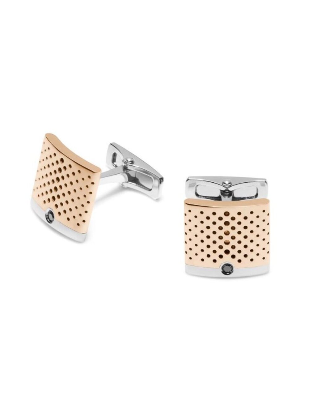 BARAKA Men's Cufflinks Rose and White Gold 750% Black Diamonds PS313001RBDN00000